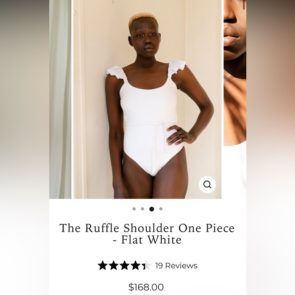 Londre Ruffle Shoulder Minimalist swim one piece bridal